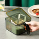 Kawashimaya seasoning box household kitchen seasoning jar one-piece multi-compartment combination set salt and MSG storage box seasoning jar four-compartment seasoning jar (transparent green)