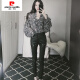 Pierre Cardin Internet Celebridades Pantalones para mujeres Femeninos Autumnia e invierno Estilo coreano Correa apretada Zipper más Pantalones de cuero Velvet Leggings de cintura Alta Penche Pencil PIEL PIELO/Pantalones de cuero Pantalones de cuero [Estilo 9928] Además de Velvet M [95-105Jin [Jin equivale a 0.5 kg]] El código de la tarjeta