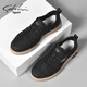Satchi Casual Shoes Herrenschuhe 2025 Sommer Neue atmungsaktive Sportbrettschuhe trendy vielseitige Business Canvas Schuhe Herrenschuhe Schwarz 41 [Lederschuhgröße]