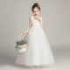 Dev Ake Dress Children's Girl Falda Princess Falda Anfitrión de piano de alta gama Vestido de noche Vestido de noche Boda de verano Big Boy BX683 MANEGO LARGO White 140 (recomendado 51-60 Jin [Jin equivale a 0.5 kg])