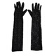 
Fu Qirui long lace gloves for women fashion sexy five-finger thin breathable sunscreen sleeves for bride wedding arm cover black single size