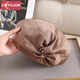 
COYOJOR Xiyao Summer Beret Ladies Painter Hat Kinkle Hat Retro versatile Fashion Fashion High-end Middle-aged Hat Gift Khaki Adjustable