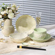 Persson bowls, plates and tableware set, cream-style household small fresh set, high-looking bowls, plates, chopsticks and tableware set, 9-piece set
