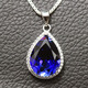 DL 1998 Fett Donglai Qualität Tansania Sapphire Drop Anhänger Prinzessin Frauen Stein Halskette Farbe Platin (12x16) Link