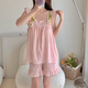 Pushui Fangfang Summer Summer con almohadilla de pecho Pajamas de estilo princesa Set dulce y linda ropa para casa HDS-9930# Color de albaricoque 175 L