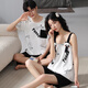 
From the heart pure cotton couple pajamas for women in summer short-sleeved home clothes for men in summer Korean style casual home clothes set O 9904 XL women [high 165-170 weight 120-140Jin [Jin equals 0.5 kg]]