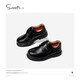 Кожаные туфли Snafi Boys Spring и осенняя топ-слой ковхид мужской студент студенты Черная кожа