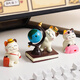 Mansenxin Cute Travel Cat Computer Desktop Ornament Display Decoration Desk Work Station Decompression Emotional Stability Doll Travel Cat 5-piece Set