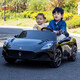 Yijing Maserati two-seat baby electric car four-wheel remote control swing car can sit adults and children baby toys four-wheel drive white + soft wheels + 12V14 battery leather seat + remote control