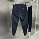 Popanal Hong Kong Trendy Marke 2025 Frühlings- und Herbst -Neue Stickerei Retro Conical Herren Sports gebundenes Fuß vielseitiger einfacher Freizeithosen Trendy G92 Casual Hosen - Black M [vorgeschlagen 80-100jin [Jin gleich 0,5 kg]]]