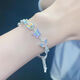 
Lao Huangxiang Foot Silver 999 Enamel Color Butterfly Steel Silver Women's Half Bracelet Light Luxury High-end Sweet Bracelet Gift Double-layer Broken Silver Pearl Bracelet
