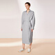Moins [Série XUN] Spring Simple Design Long Velvet Cotton Cotton Long Mange Shirt Robe 2O4G12590 452 Grey Rose Blue S