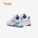 Anta-Kinder-Turnschuhe Mädchenschuhe 2024 Herbst und Winter Trendy Mesh Leder Knopf und Samt-Baumwollschuhe [Kindernahrungsmittel] Weiß/Fliederblau/Blau 9904-2 Größe 33