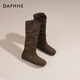 
Daphne boots women's retro western denim pile boots suede martin boots women 4024605063 brown 38
