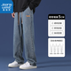 真维斯（Jeanswest）牛仔裤男秋冬季直筒宽松潮流休闲长裤男款拖地百搭秋天裤子 黑灰色SS838 M