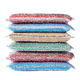 Jiajie excellent product dishwashing sponge, scouring pad, rag, decontamination dishcloth, kitchen supplies, pot scrubber, color striped gold scouring pad, 6 pieces