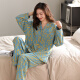 
Three gun pajamas for women in spring and autumn pure cotton long-sleeved fashionable home clothes can be worn on the outside in autumn. Sweet and fashionable casual cotton set 9227# XL women (recommended 120-140Jin [Jin equals 0.5 kg])