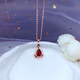 Fat Donglai's same style garnet 18K gold pendant natural ruby ​​single pendant necklace 925 plated garnet pendant rose gold (+ necklace)