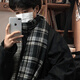 
CRANTA KOMEIA official website lattice scarf men autumn and winter versatile shawl trendy warm scarf birthday gift for girlfriend black high-end sense light luxury for girlfriend practical wife