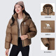 Camel (CAMEL) black diamond series short down jacket women's winter new warm windproof hooded down jacket bread jacket 724CA6B601, dry tea, women M M