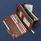 Williampolo Paul Wallet Echtes Leder-Herren Langer Top-Top-Kauflatten mit großer Kapazitätskarte Vatertagsgeschenk für Papa P24QB165-Solid-Holz Geschenkbox (Anmerkungen Farbe)