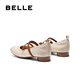 百丽（Belle）博主同款扣带时装玛丽珍鞋女2025春新优雅鞋D3Z1DAQ5 米白 37 (235mm)