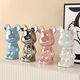 
Yunya Violent Bear Ornaments Living Room TV Cabinet Wine Cabinet Decoration Light Luxury High-end Ceramic Piggy Bank Home Birthday Gift Love Bear Four Pack (White, Pink, Blue, Silver) 35cm