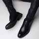 Funino Business Zapatos de cuero formal para hombres Estilo coreano Jóvenes versátiles informales de cordones británicos Británicos zapatos de boda tendencia clásica de suela negra actualizada 40