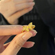 BXE Gold 9999 Bow Ring Fugitive Princess Live Ring Holiday Gift for Girlfriend or Wife Gold Bow Ring 1.56g