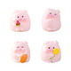 Collection of birthday gifts cute little pig ornaments car desktop ornaments for girls and classmates cute Children's Day gifts round pig [a set of 6]