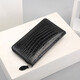 Jue Oudens Persönlichkeit trendy und coole Krokodil Leder Brieftasche Herren Langer Reißverschluss Boutique Handtasche Business Clutch große Kapazität Mobiltelefon Beutel Schwarz