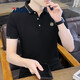 
ZMZA short-sleeved T-shirt for men's lapel business casual summer new style fashionable simple handsome POLO neck t-shirt top for men 683 blue M Recommended 100-120Jin [Jin equals 0.5 kg]