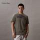 Calvin KleinCK Jeans夏季男士时尚休闲绘画图案印花纯棉短袖T恤40BC831 ldy-橄榄绿 XL