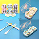 Sanrio Children's Tableware Set 304 Stainless Steel Spoon Fork Chopsticks Tableware Box Portable Cute Three-Piece Set Storage Box Random Set