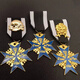 Fat Donglai's same model Iron Cross Prussian German Blue Marx Cross Medal of Merit and Courage Oak Leaf Gold Diamond Blue Horse Medal Tie (iron box)