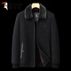 Woodpecker cotton coat men's winter imitation chenille plus velvet thickened jacket middle-aged and elderly dad wear high-end woolen coat clothes 20503/806 dark gray L (175)