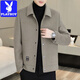 Playboy (PLAYBOY) Double-sided Woolen Coat Men's Autumn and Winter Short Lapel Top Casual Wool Woolen Jacket Coat Men 20936/ 2308 Khaki XL Recommended 126-140Jin Jin equals 0.5 kg