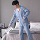 Sweet Orange Pure Cotton Herren-Pyjamas für Männer im Frühling und Herbst große karierte Langarmhose Zweiköpfige Heimkleidung für den Herbst und Winter kann außerhalb MJF3888 getragen werden