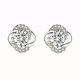 Nilan four-leaf clover platinum earrings PT950 female cute simple lucky earrings Memorial Day Valentine's Day platinum love earrings gift box + certificate