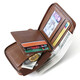 Maiweini Herren Brieftasche Kurzes Reißverschluss Brieftasche Anti-Diebstahl-Bürsten integrierter Kartenbeutel vertikaler Multifunktions-Casual Wallet-ID-Beutel Hellbraun braun