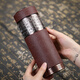 Tanxuange purple clay tea cup purple clay thermos cup high-end souvenir gift water cup custom LOGO gift for father and mother teacher Baifu frosted red straight cup - Jin box 350ml