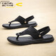 Deutsche Kamel-dynamische Männersandalen für Sommer neue lässige Strandschuhe weiche Sohle Nicht-Schlupf-Sandalen Dual-Purple-Sandalen Clip-In Flip Flopslip 3880 Schwarz (Sportschuhgröße) 39