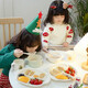 United Berui Children's Tableware Set New Year Metamine Children's Eating Supplementary Food Bowl Anti-fall Imitation Porcelain Partition Plate Fork Spoon Cute Card [Wanshi Da Orange 4-piece Set + Gift Box] / Supermarket Edition The same model online and offline/