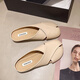 Ldvey Lazy Bag Head Hälfte Hausschuhe für Frauen im Sommer tragen modische 2025 Neue Art der schwangeren Frauen Anti-Rutsch flacher Lösche französische Sandalen Fischschuhe Aprikosenfarbe 39 kleiner