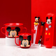 Junxin Children's Tableware Tableware Tableware Set Baby Supplementary Food Bowl Baby Bowl Fork Spoon Training Chopsticks Milk Cup Set Minnie Powder 4-piece Set