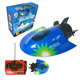 Yuanqiu Xiaohou Innovative remote control submarine sightseeing mini speedboat nuclear submarine boat plays in the water and tease fish electric boat creative toy May Day holiday gift aircraft carrier-gray-2.4G remote control charging + battery + tool