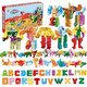 Xinlexin Digital Transformation Roboter Spielzeug Kinder 4 Little Boy 5 Buchstaben King Kong 8 Fusion 3 Fünf 6-jährige Dinosaurier Kinder ABC-Set [Nummer 0-9]+[Buchstabe A-D] 2 Variable Roboter