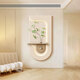 
Hydroponic green plants cream style porch decoration painting sandstone three-dimensional entrance corridor corridor hanging painting living room wall light painting 80*160 multi-layer three-dimensional sandstone + glass vase + imitation 14757 power bank remote control [Send power bank - no need
