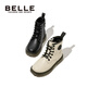 Belle Kinderschuhe Kinder Fleece Martin Stiefel Mädchen Short Stiefel Baby Lederstiefel Schwarze Prinzessin Single Boots Herbst neue Stiefel Vanille-Reis-Eingang de3891 30