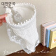 Summer Baotou Sunscreen Veil 2024 New Double-sided Triangle Scarf French Hairband Women's Lace Headdress F1315 MW White